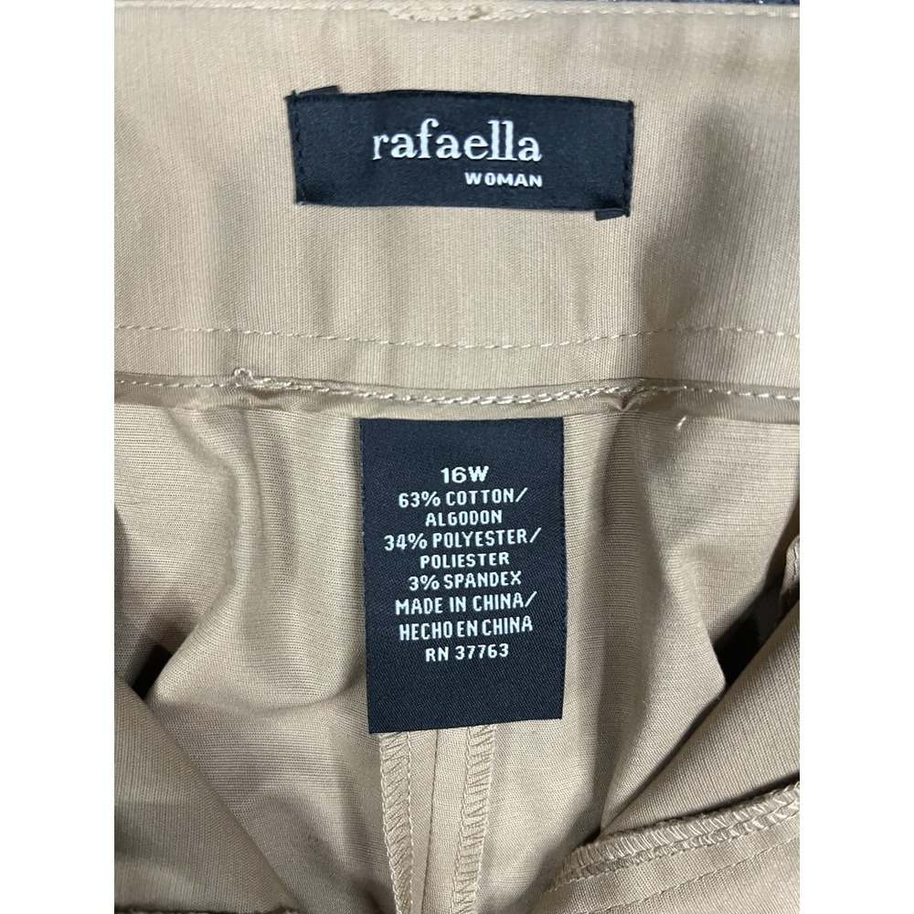 Rafaella Women's Khaki Pants Size 16 Tan Straight Leg Curvy Fit - Picture 6 of 11